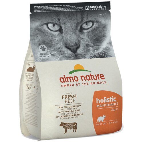 Almo Nature AN Holistic Kat Rundvlees en Rijst 2 kg.