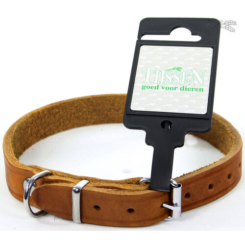 Tijssen goed voor dieren Halsband Vetleer Cognac 1 st. 18 mm / 45 cm