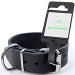 Tijssen goed voor dieren Halsband Vetleer Zwart 1 st. 35 mm / 45 cm
