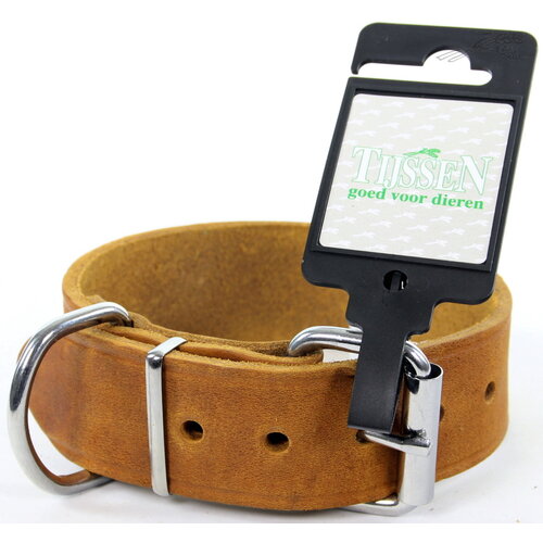 Tijssen goed voor dieren Halsband Vetleer Cognac 1 st. 35 mm / 45 cm