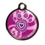 Rogz Passportz IDTag Metal S Pink Paw 1 st. Small