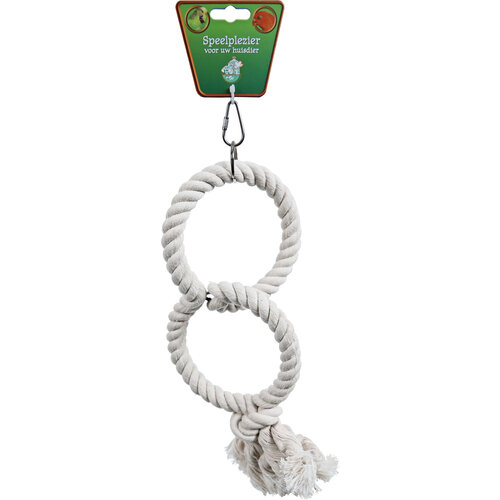 Boon Boon vogelspeelgoed touwring katoen klein 2-rings, Ø 13 cm.