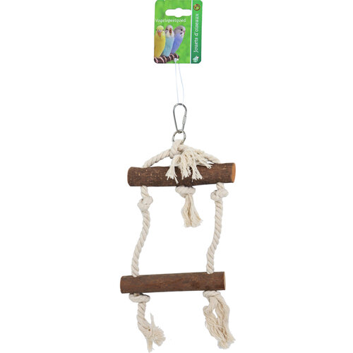 Boon Boon vogelspeelgoed touwladder hout 2-traps, 27 cm.