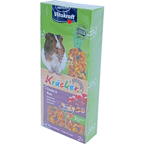 Vitakraft Vitakraft knaagdier druif/noot-kräcker cavia, 2in1.