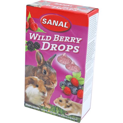 Sanal Sanal knaagdier wild berry drops, 45 gram.