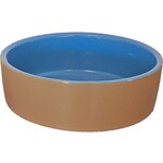 Hondeneetbak steen beige/blauw, 22,5 cm.