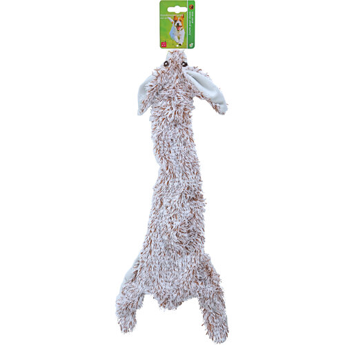 Boon hondenspeelgoed konijn plat met piep pluche grijs, 55 cm.