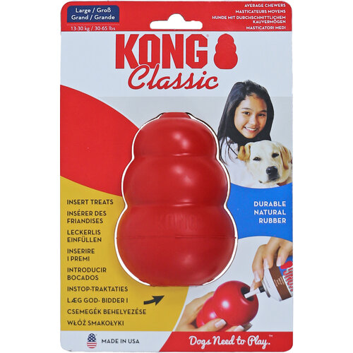 Kong Kong hond Classic rubber large, rood.