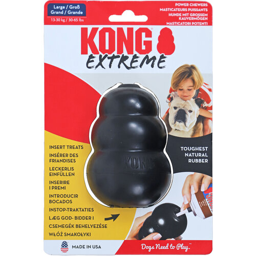 Kong Kong hond Extreme rubber large, zwart.