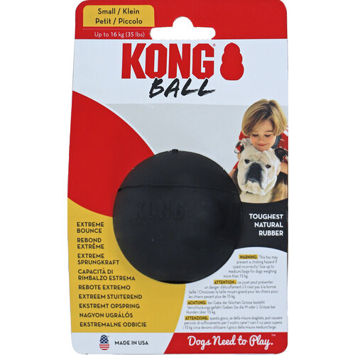 Kong Kong hond Extreme rubber Ball zwart, small.