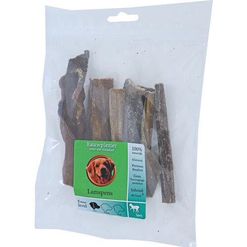 Boony Natuurlijke Snacks Boon Natuurlijke Snack lam, lamspens, zak a 80 gram.