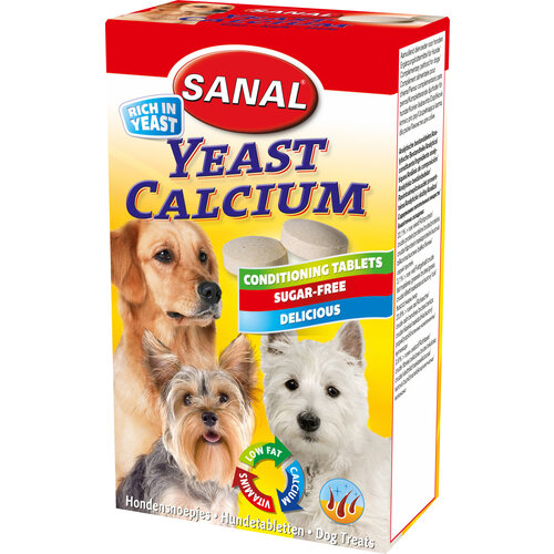 Sanal Sanal hond yeast calcium doos, 100 tabletten.