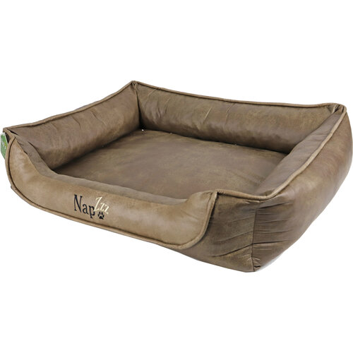 Napzzz Nap'zzz divan leatherlook duo donkerbruin/bruin, 100x80 cm.