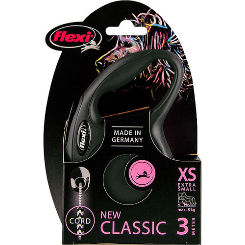 Flexi flexi rollijn CLASSIC cord XS zwart, 3 meter.