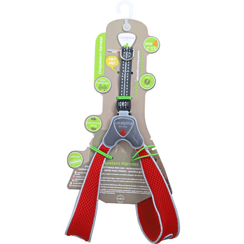 Coralpina Coralpina harness Cinquetorri rood, maat 4. C100RD040