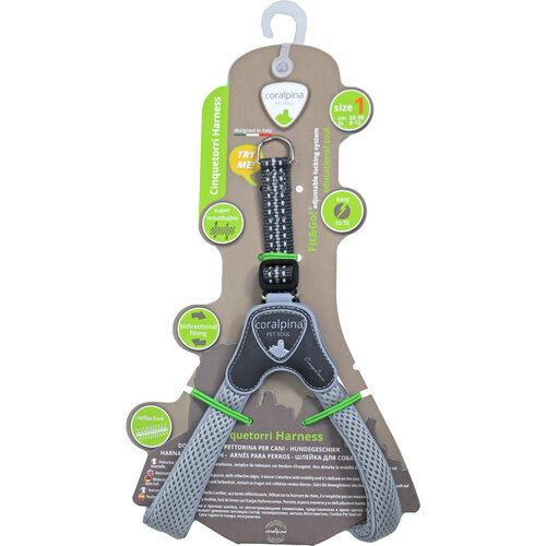 Coralpina Coralpina harness Cinquetorri lichtgrijs, maat 1. C100LG010