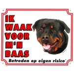 Waakbord groot in kleur, Rottweiler.