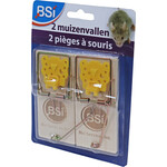 BSI BSI muizenval hout met plastic aashouder, pak a 2 stuks.