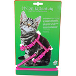 Boon kittentuig nylon met lijn neon, roze reflecterend.