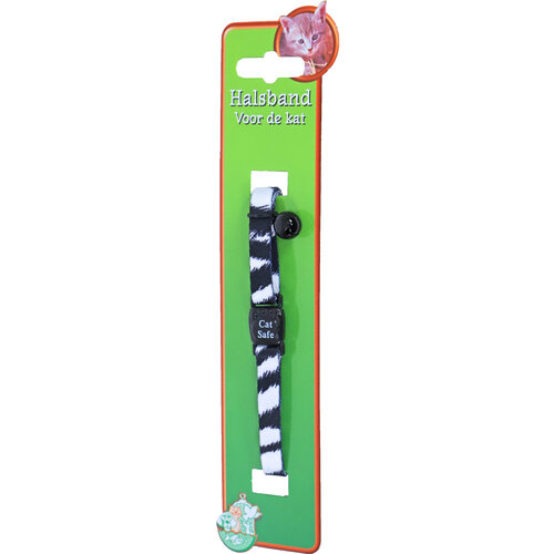 Boon kattenhalsband nylon, zebra print.