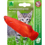Boon kattenspeelgoed op kaart vis met catnip oranje, 11 cm.