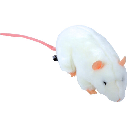 Boony "Natural Decoration" Boony Natural Decoration rat pluche liggend wit, 22 cm.