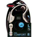 Flexi flexi rollijn NEW COMFORT tape L zwart, 8 meter.