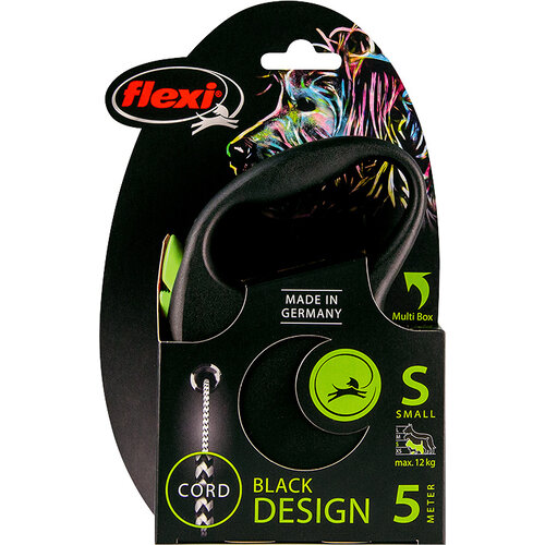 Flexi flexi rollijn BLACK DESIGN cord S groen, 5 meter.