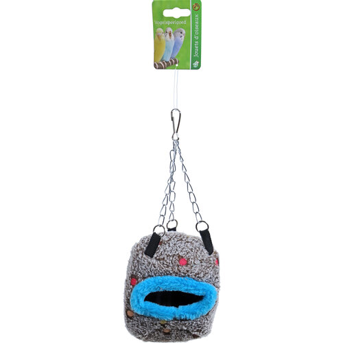 Boon Boon vogelnest hangbaar ton-model bruin/blauw, 14 cm.