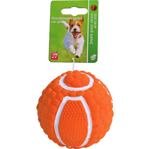 Boon Boon hondenspeelgoed bal latex oranje/wit, 7 cm.