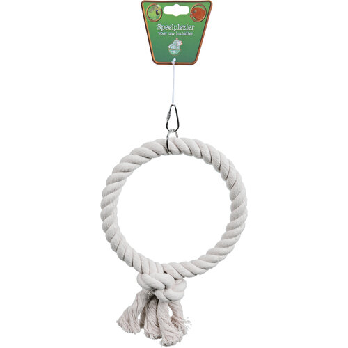 Boon Boon vogelspeelgoed touwring katoen large 1-ring, 27 cm.