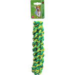 Boon hondenspeelgoed touwstick katoen groen/geel, 25 cm.