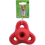 Boon hondenspeelgoed TPR driehoek bal drijvend rood, 11 cm.
