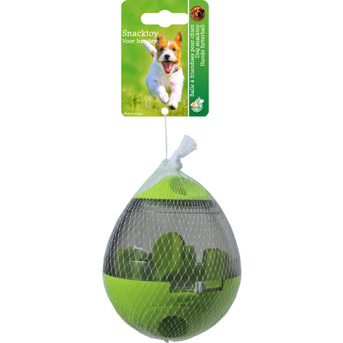 Boon Boon hondenspeelgoed snack toy wobbler ei-vorm verstelbaar groen, 11 cm.