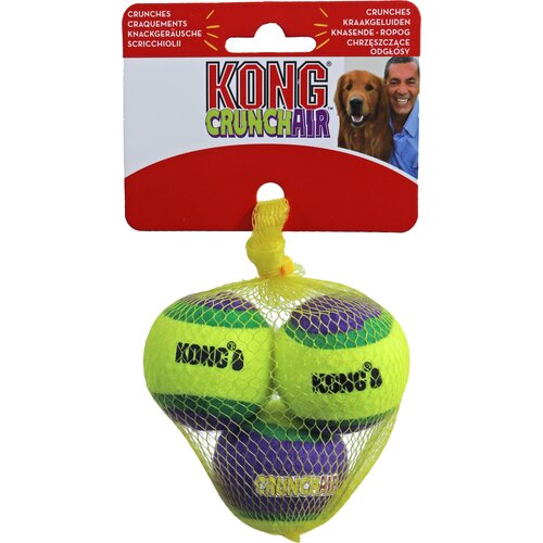 Kong Kong hond Crunchair tennisbal, small net a 3 stuks.