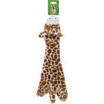 Boon Boon hondenspeelgoed giraffe plat pluche bruin/geel, 55 cm.