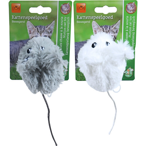 Boon Boon kattenspeelgoed bibber muis pluche assorti, 8 cm.