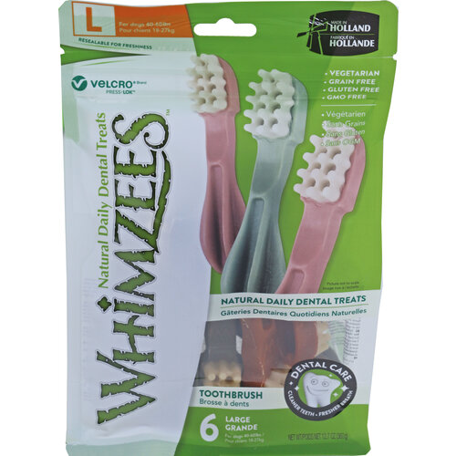 Whimzees Whimzees toothbrush assorti large, 6 stuks in valuebag.