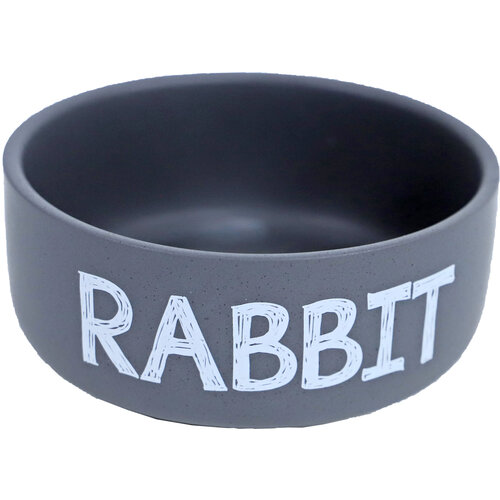 Boon Boon konijnen eetbak steen RABBIT mat grijs, 12 cm.