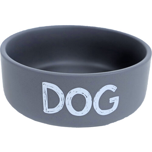 Boon Boon eetbak steen DOG mat grijs, 19 cm.