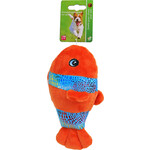 Boon Boon hondenspeelgoed clownsvis pluche met piep oranje/glitter, 17 cm.