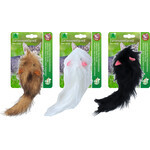 Boon Boon kattenspeelgoed muis langharig met staart assorti, 16 cm.