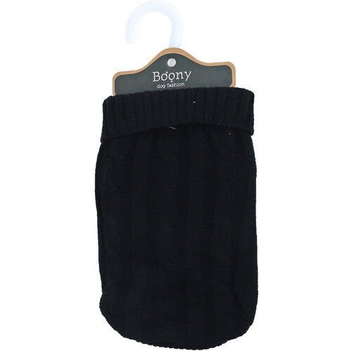Boony Dog Fashion Boony Dog fashion honden-kabeltrui zwart, 20 cm.