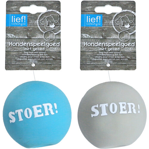 lief! Boys lief! Boys hondenspeelgoed latex bal assorti, 7.5 cm.