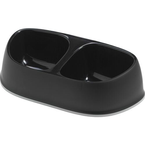 Moderna Moderna Sensi bowl eetbak dubbel plastic zwart, M 2x700 ml.