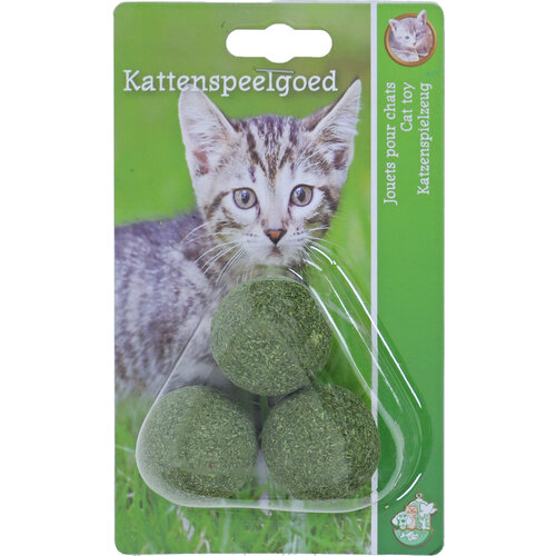 Boon Boon kattenspeelgoed catnip ballen, blister a 3 stuks.