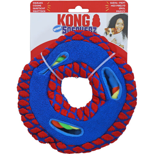 Kong Kong hond Sneakerz sport disc met touw, medium.