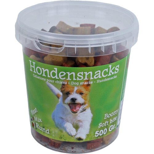 Boony hondensnacks Boony semi moist meat mix, emmer a 500 gram.