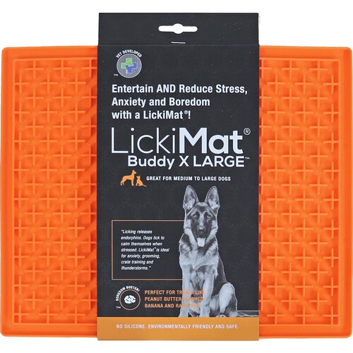 Licki Mat Licki Mat hond likmat Buddy XL oranje, 30x25 cm.
