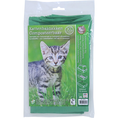 Boon Boon kattenbakzak composteerbaar, groen XL pak a 10 stuks.